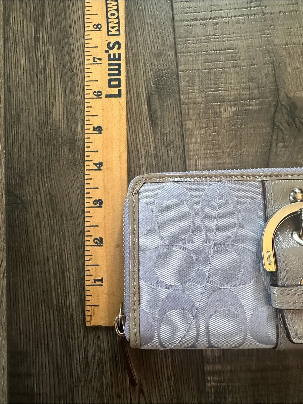 Vintage Coach Soho Zip Around Wallet Purple and Gray Leather Buckle